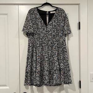 A Beautiful Soul Women's‎ Mini Floral Dress with Ruffles Size A 1X Plus Size